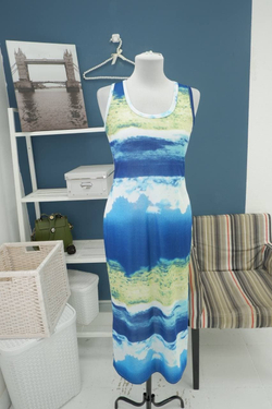 Платье акварельное макси 42 размер