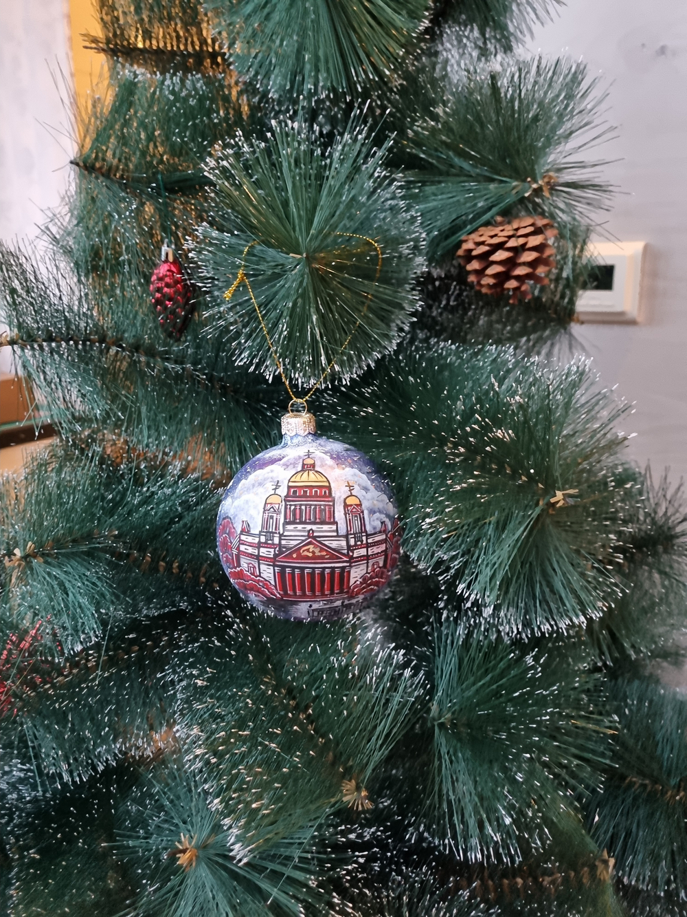 Шар стеклянный "Исакиевский собор",  ручная роспись