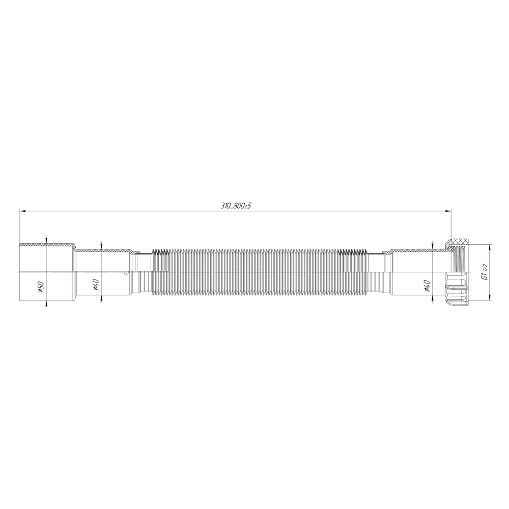 Гофра 1 1/2"*40*50 (800мм) GT1180 ИНКОПЛАСТ