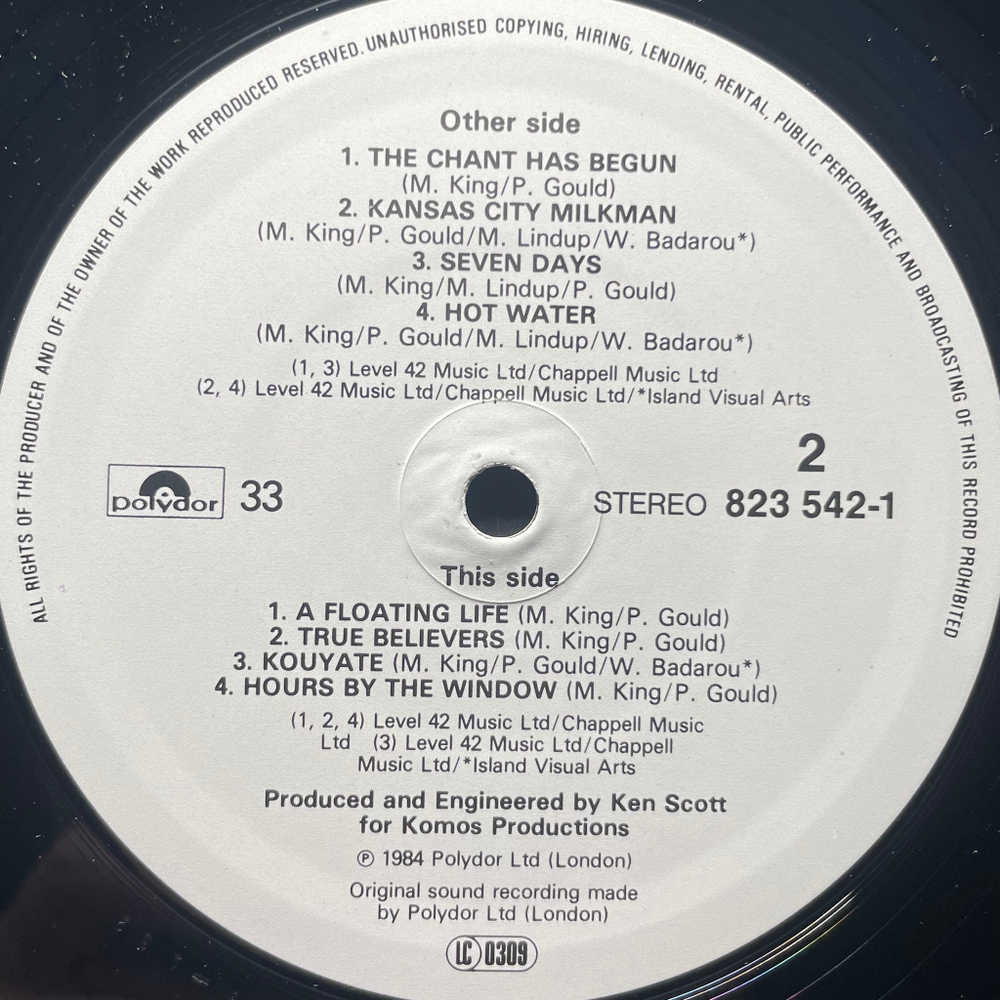 Level 42 ‎– True Colours (Германия 1984г.)
