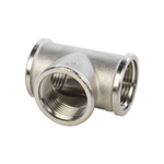 Тройник с внутренней резьбой STOUT SFT 0020 - 1" (для стальных труб, латунь никелированная)