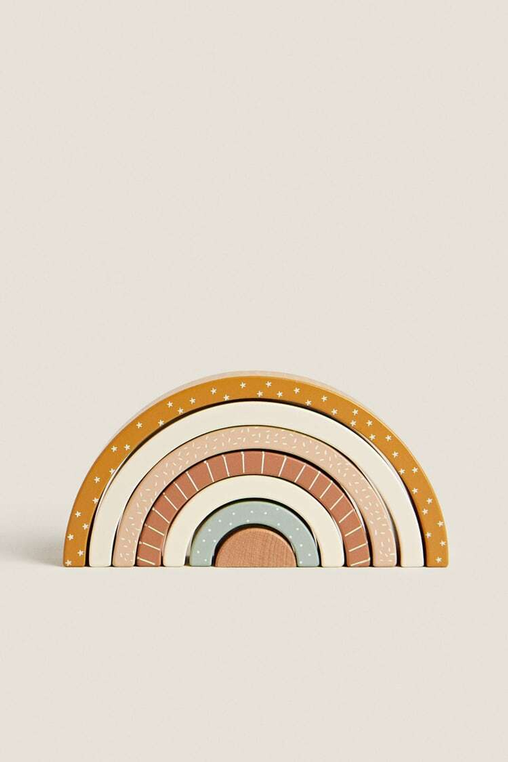 ZARA HOME РАДУЖНАЯ БЛОЧНАЯ ИГРУШКА ДЛЯ ДЕТЕЙ, БЕЖЕВЫЙ