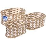 Корзины плетеные в наборе 3шт «ПЛАНТА», цвет как на фото, форма овал, 28*18*12/24*15*11/20*11*10см (Лейбл)
