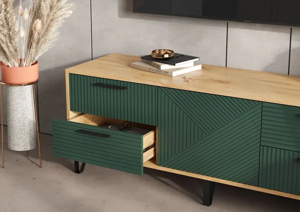 Тумба под ТВ "Флэш" (бращ мени грин/дуб крафт), МФ Миф, г. Пенза