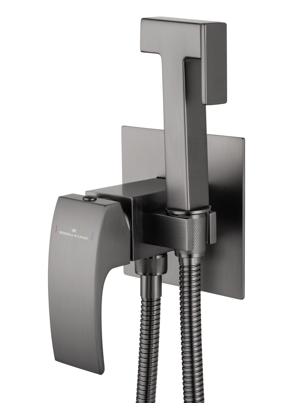 Смеситель с гигиеническим душем встраиваемый WONZON & WOGHAND FIT, Темный графит (WW-88829009-BGM)