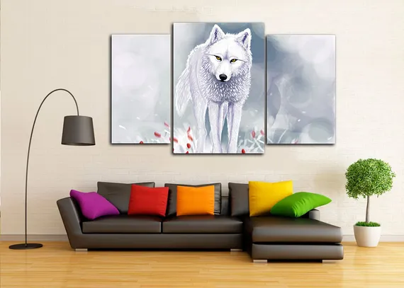 Модульная картина " Ручной волк"