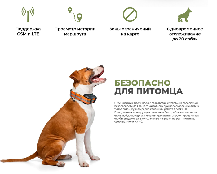 GPS ошейник Artelv Tracker 0.5W с базовой станцией