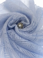 Оренбургский пуховый платок-паутинка А80-04 голубой