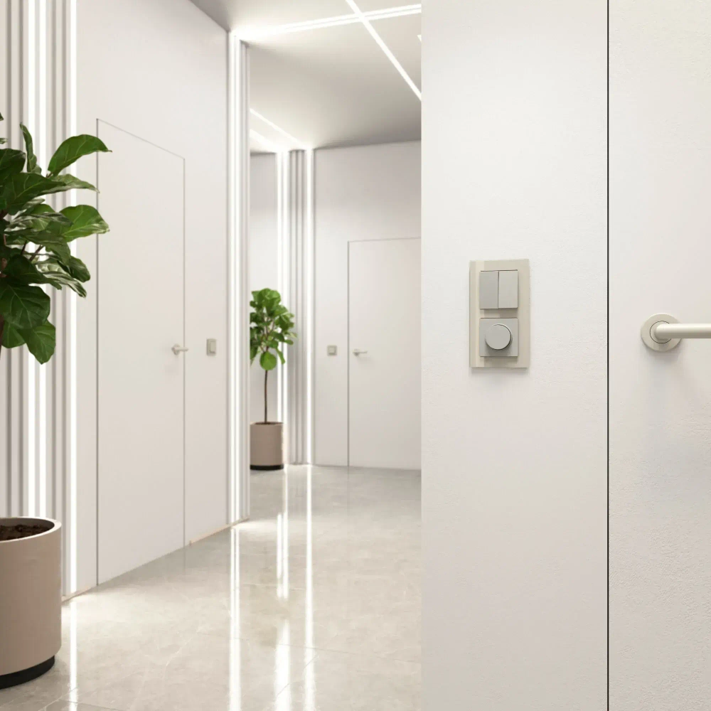 Выключатель двухклавишный проходной (дымчатый) W1222004