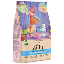 Сухой корм ZILLII Adult Dog для взрослых собак всех пород с белой рыбой и лососем, пакет 3 кг