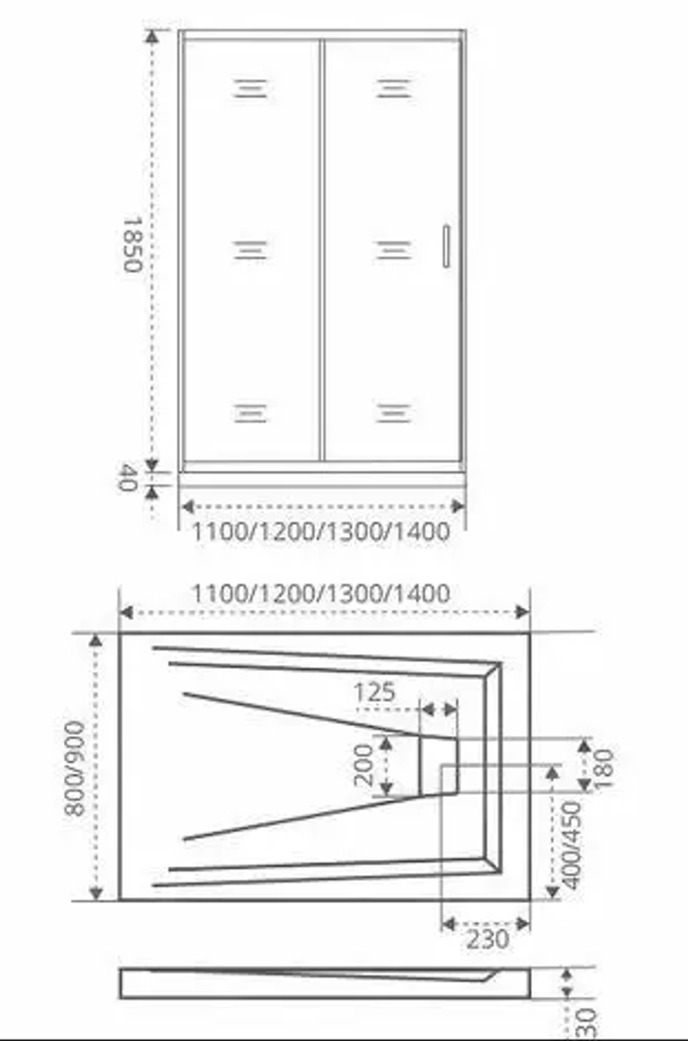Душевая дверь в нишу Bas Infinity WTW-140-G-CH 140*185 без поддона