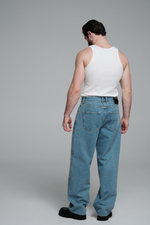 Джинсы широкие | light blue