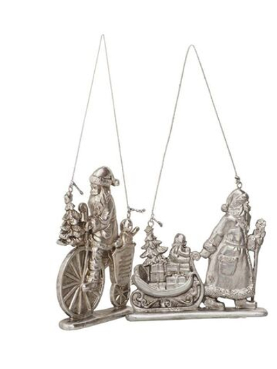 Декор подвесной "Санта с санями" в ассортименте 10х2,1х11,9см