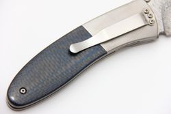 Нож Буди Вэстона Дамаск карбон синий Buddy Weston customфотография - 4