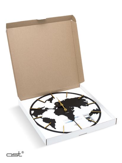 Настенные часы с подсветкой "Карта мира"