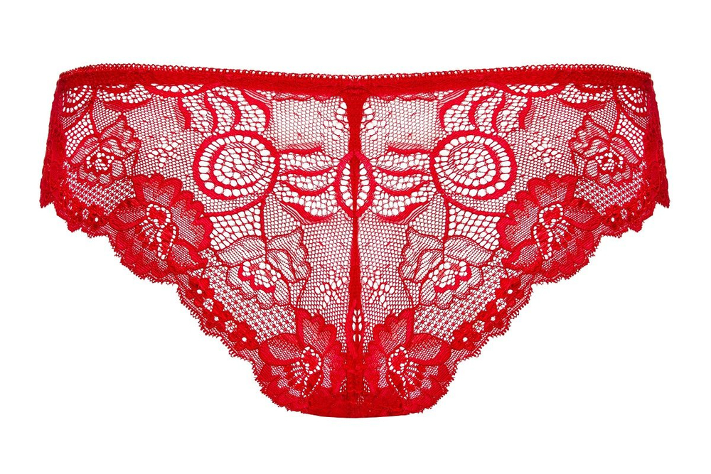 Красные кружевные трусики Secred с цветочным узором (Размер: L-XL) (Цвет: красный)