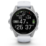 Умные часы Garmin Fenix 8, 43 мм, AMOLED, Silver with White Stone silicone band