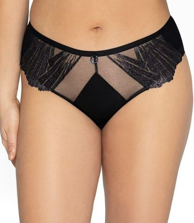 Трусики-слипы с блестящими элементами (Размер: XXXL) (Цвет: черный)