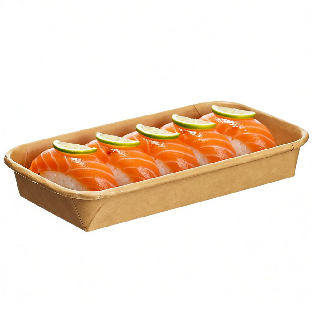 Контейнер бумажный Sushi Box с Крышкой 400 мл 91х160х24 мм 1/700