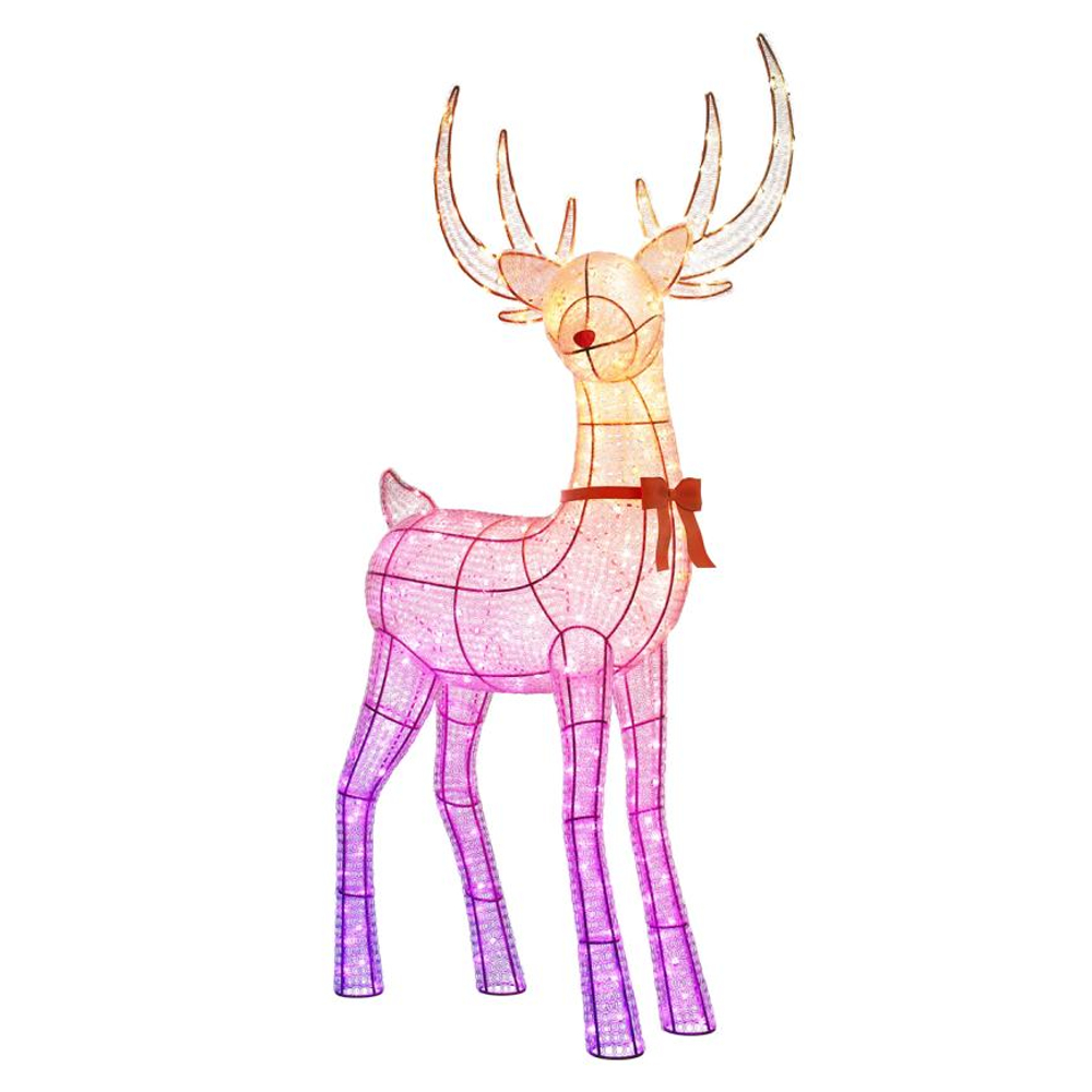 Умная уличная гирлянда «Северный олень» Twinkly Reindeers Stag, RGB + W (140x60 см, 250 светодиодов) Декоративная световая фигура