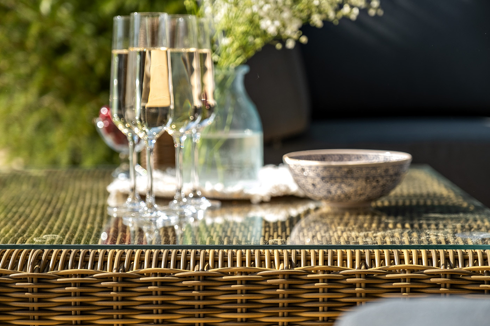 "Капри" трансформирующаяся лаунж-зона из искусственного ротанга, цвет соломенный