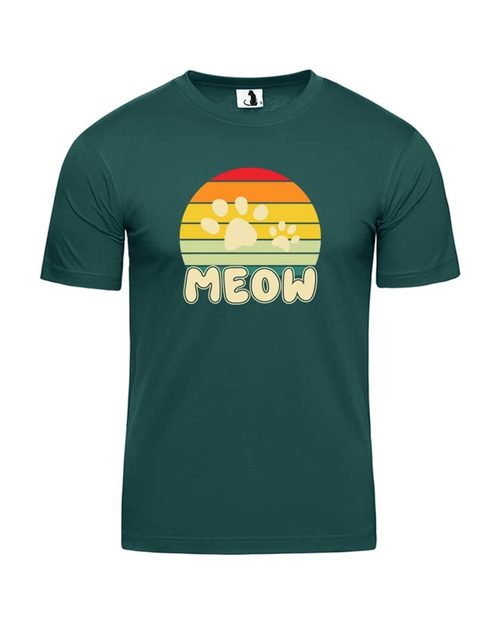 Футболка Meow классическая прямая темно-зеленая
