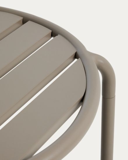 Уличный журнальный столик Joncols из алюминия с бежевой отделкой Ø 60 см