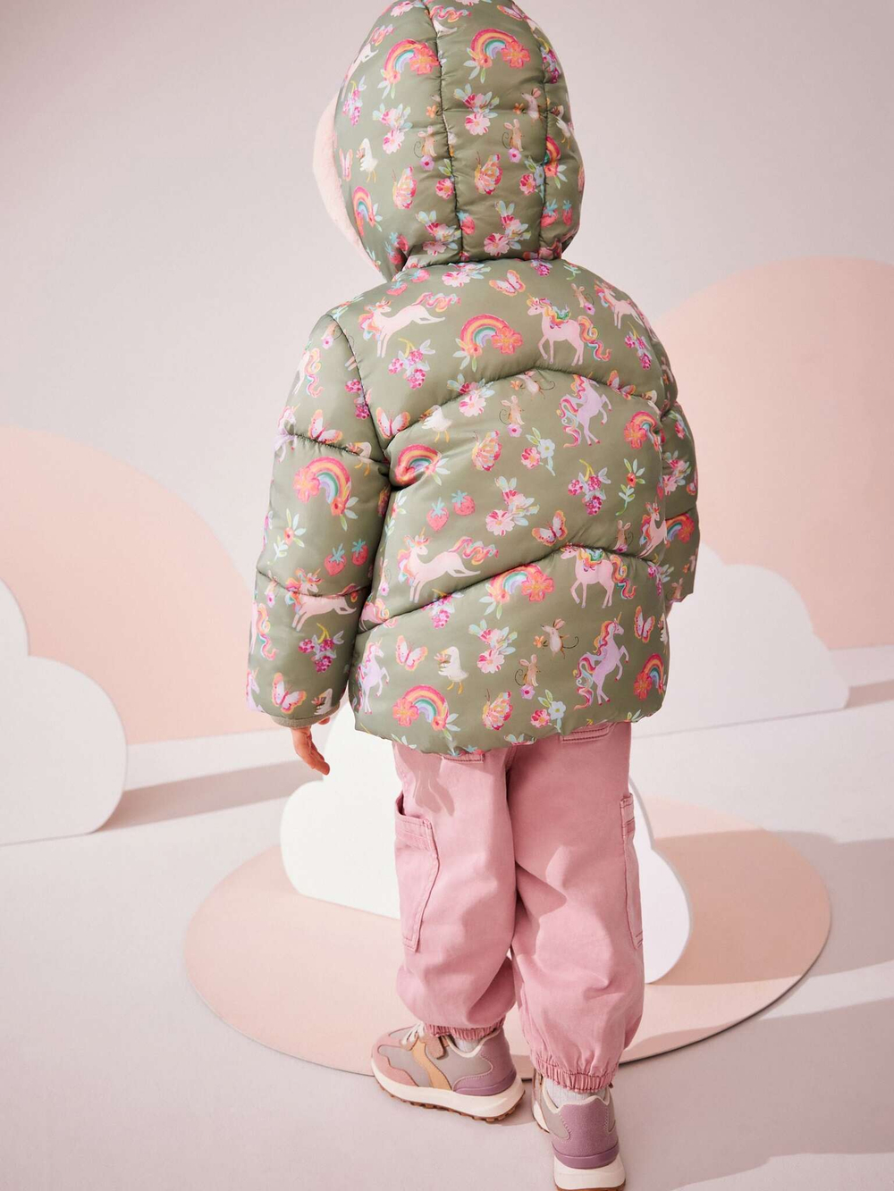 Куртка утепленная с капюшоном для девочки Next Q81-821, Хаки