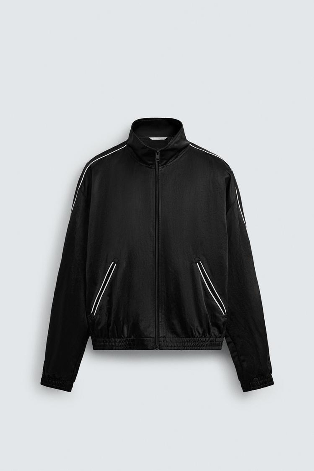 ZARA КУРТКА-БОМБЕР С ВЫШИВКОЙ© OTIS KWAME KYE QUAICOE, ЧЕРНЫЙ