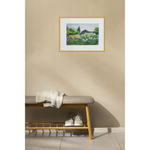 Картина авторская акварельная в паспарту 30х40 см на стену для интерьера "Заброшенный участок"