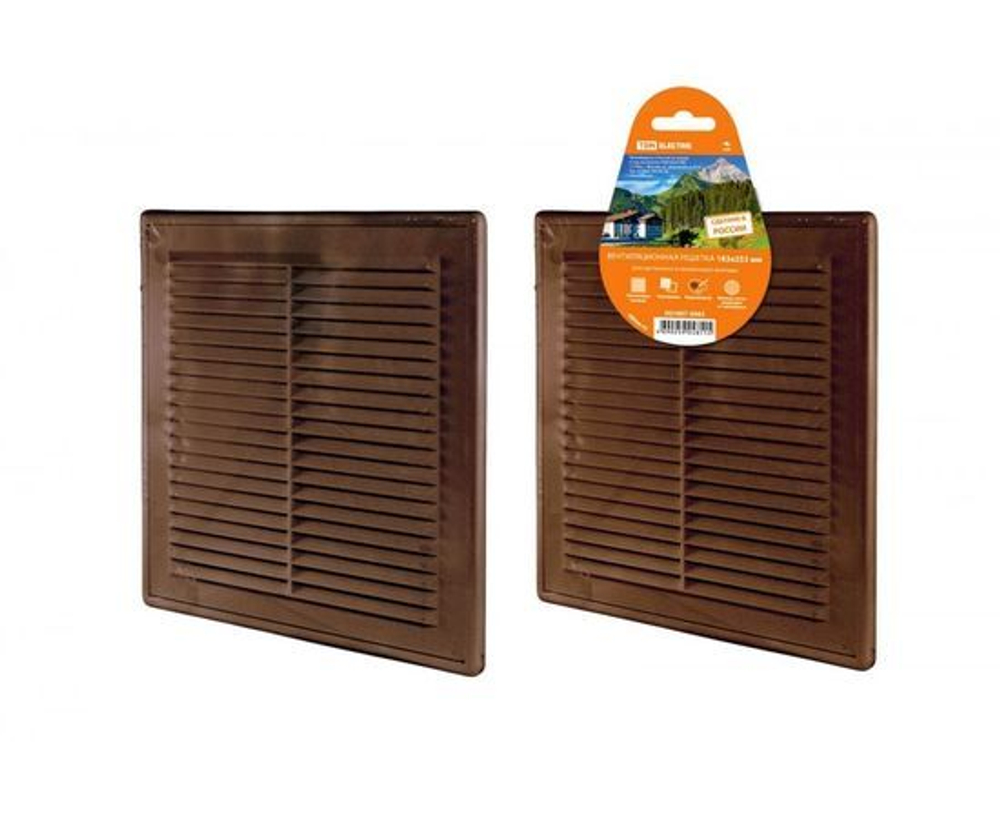 Решетка разъемная с москитной сеткой, коричневая 183х253 TDM SQ1807-0085