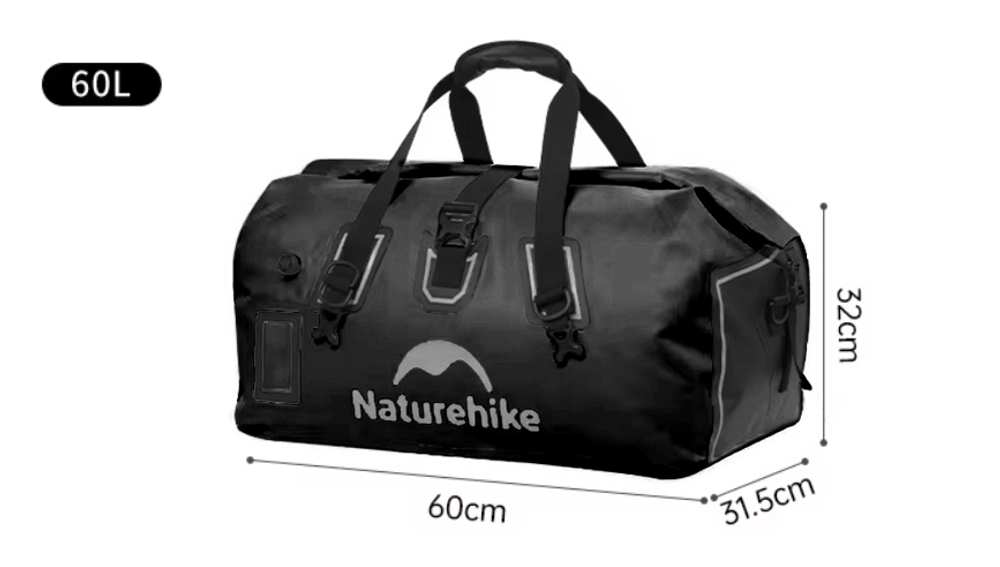Гермосумка Naturehike 60 л ПВХ (черная), артикул CNK2450XB015-60B