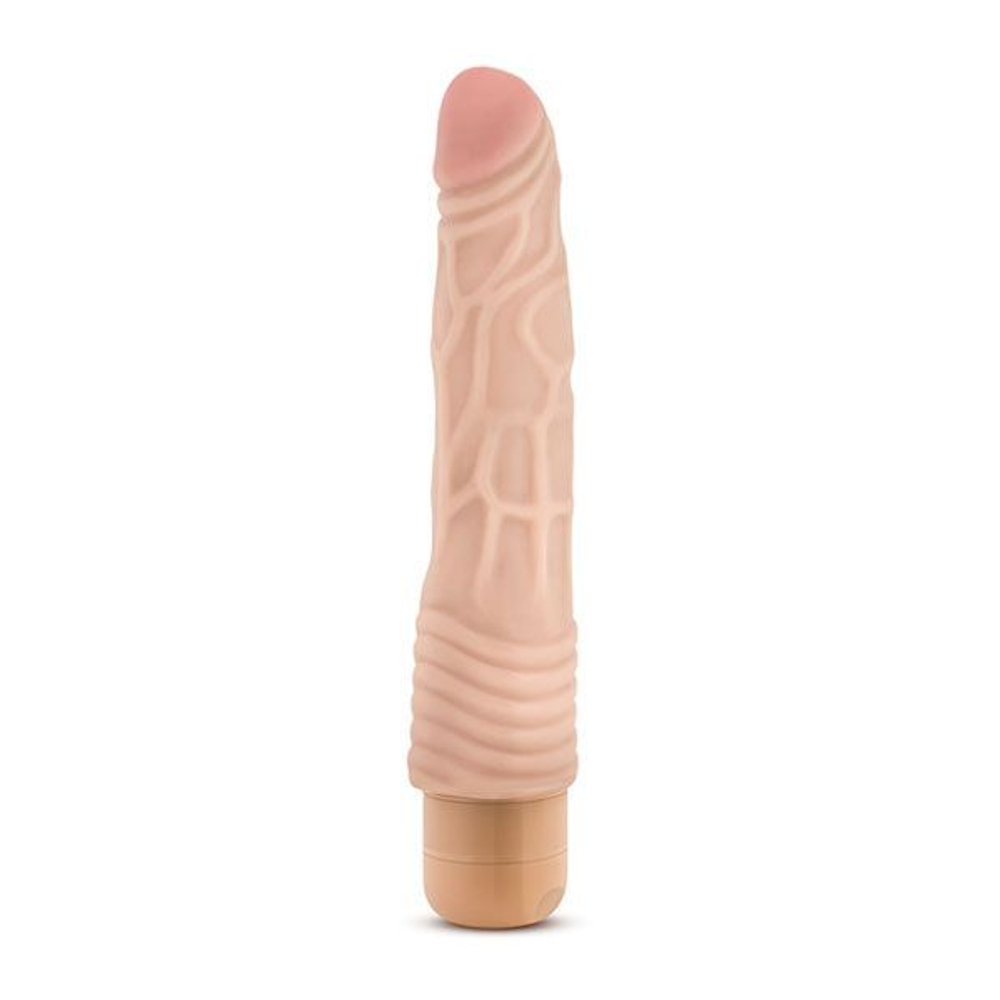 Blush Novelties Dr. Skin Cock Vibe 2 – телесный вибратор-реалистик с рельефом, мультискоростная вибрация, 22,8 × 3,8 см
