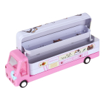 Пенал металлический машина 2 отделения Alingar, таблица умножения, 50 х 190 мм, "Love cat", бело/розовый (котятки)