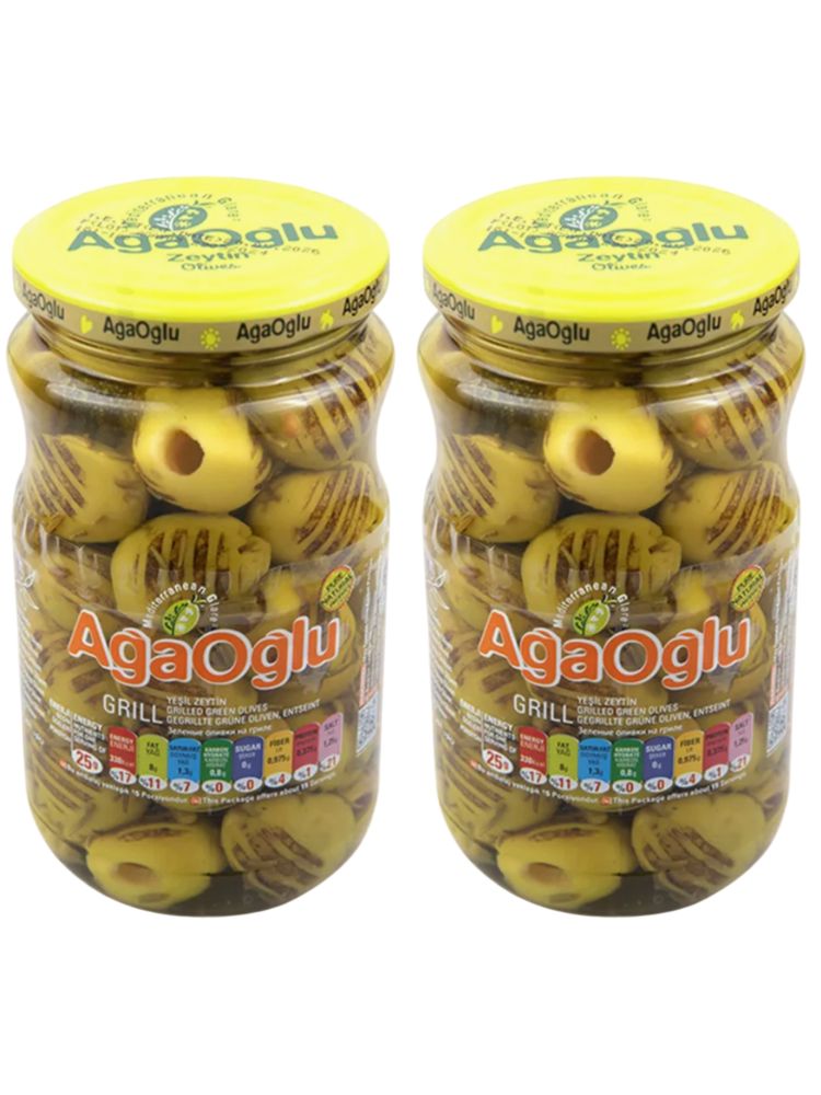 Оливки зеленые AgaOglu на гриле 370 г x 2 шт