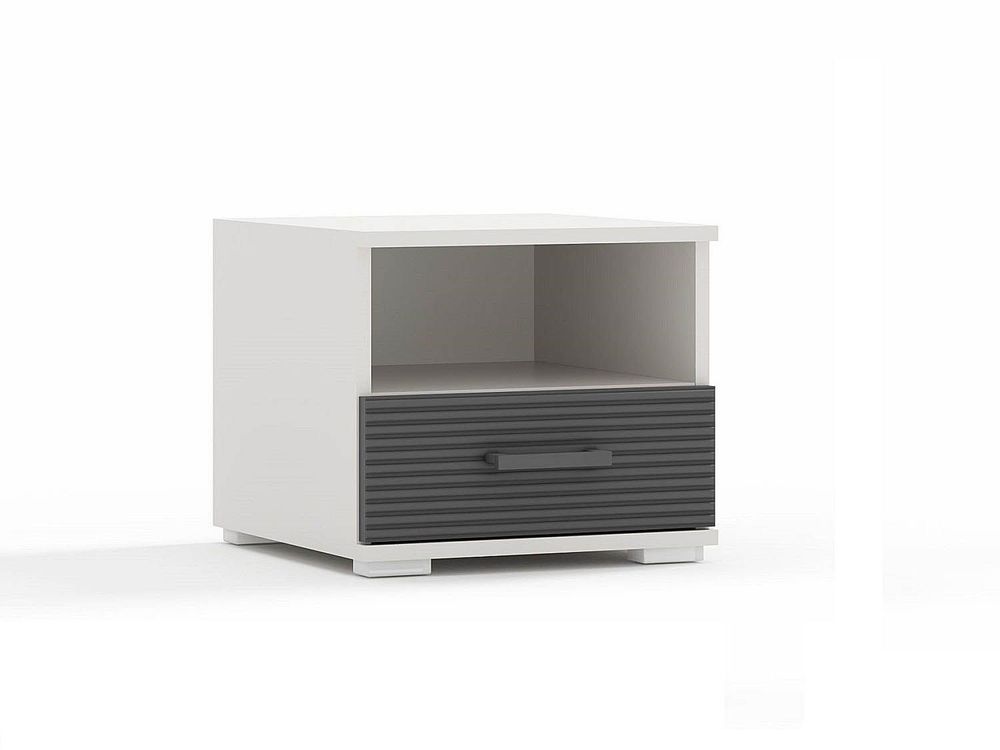 Сити 67 тумба прикроватная Белая Аляска / Черный