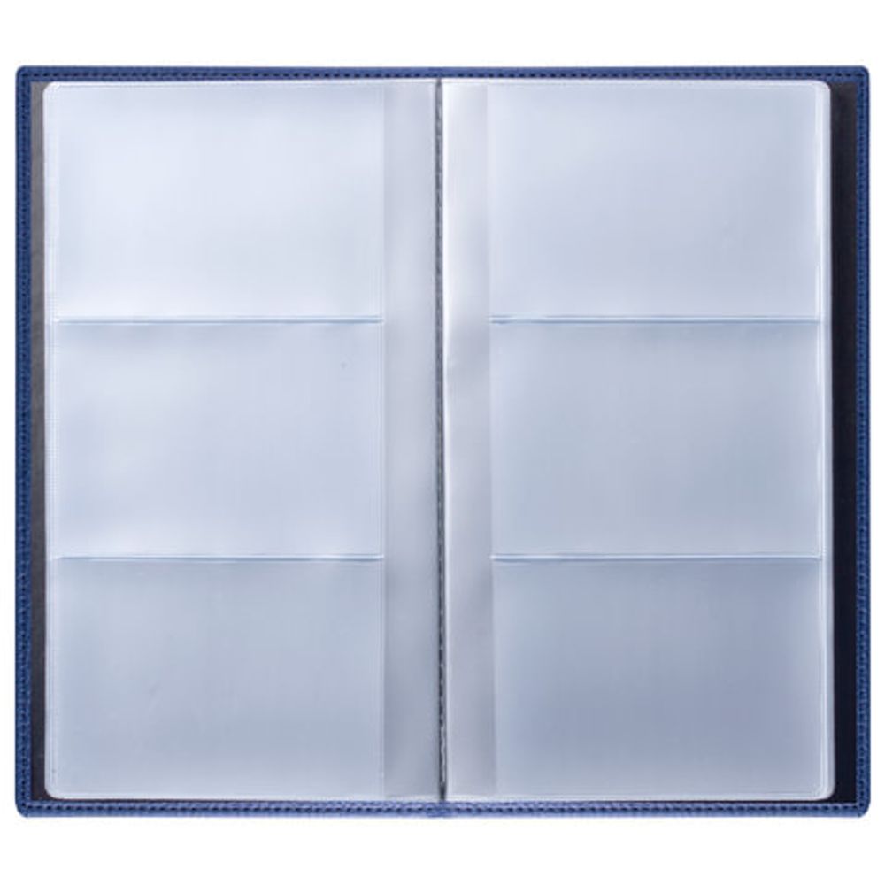 Визитница трехрядная BRAUBERG "Favorite", на 144 визитки, под фактурную кожу, темно-синяя, 231654