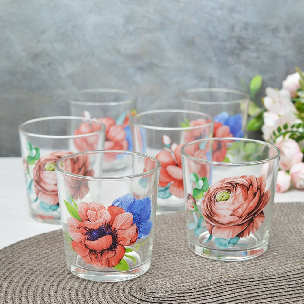 Набор стаканов "Анемоны" 6шт 250мл (низкие)