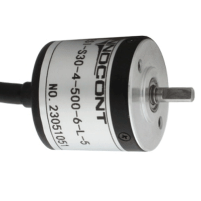 Инкрементальный энкодер INNOCONT ESI-S30-4-360-6-L-5 D=30мм, выступающий вал 4мм, 360 имп/об, 5VDC, выход TTL, IP54, -20…+80°C, аксиальный кабель 2м