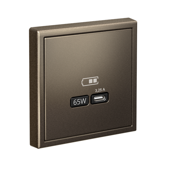 Розетка USB ArtGallery тип C 65Вт QC PD высокоскор. ЗУ механизм мокко SE GAL000627