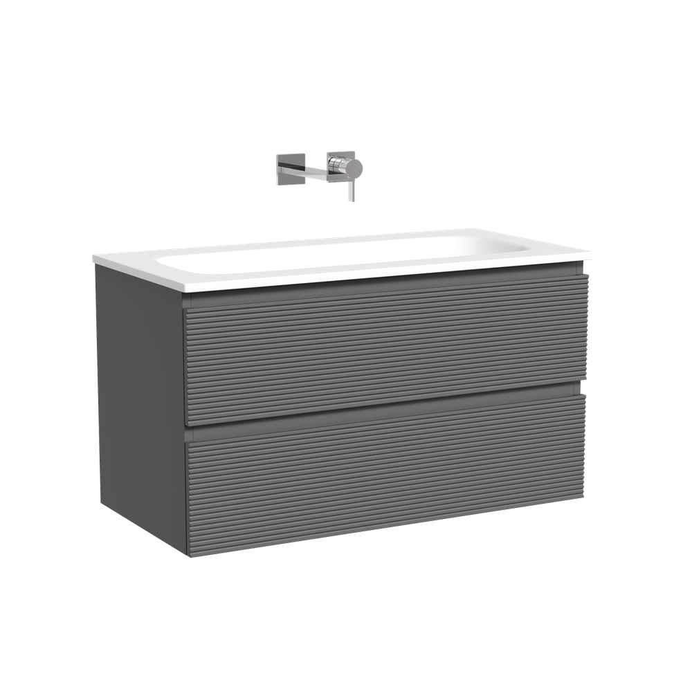 Тумба подвесная Sancos Folk с двумя ящиками 890х445х500, Grey soft, FL90GS