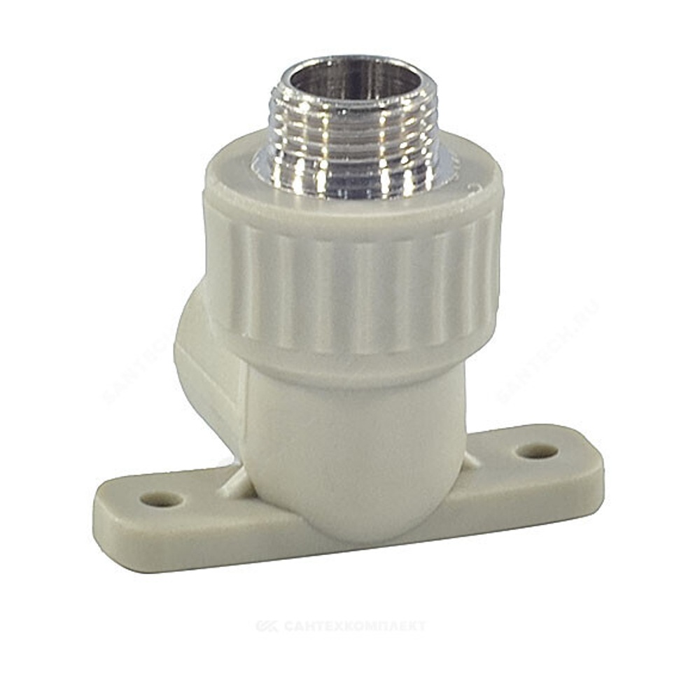 Угольник PP-R комбинированный серый Дн 25х1/2" НР с креплением VALFEX 10121025Г