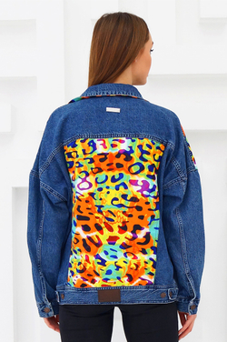LIGVIANNI Джинсовая куртка Denim Jacket Leopard