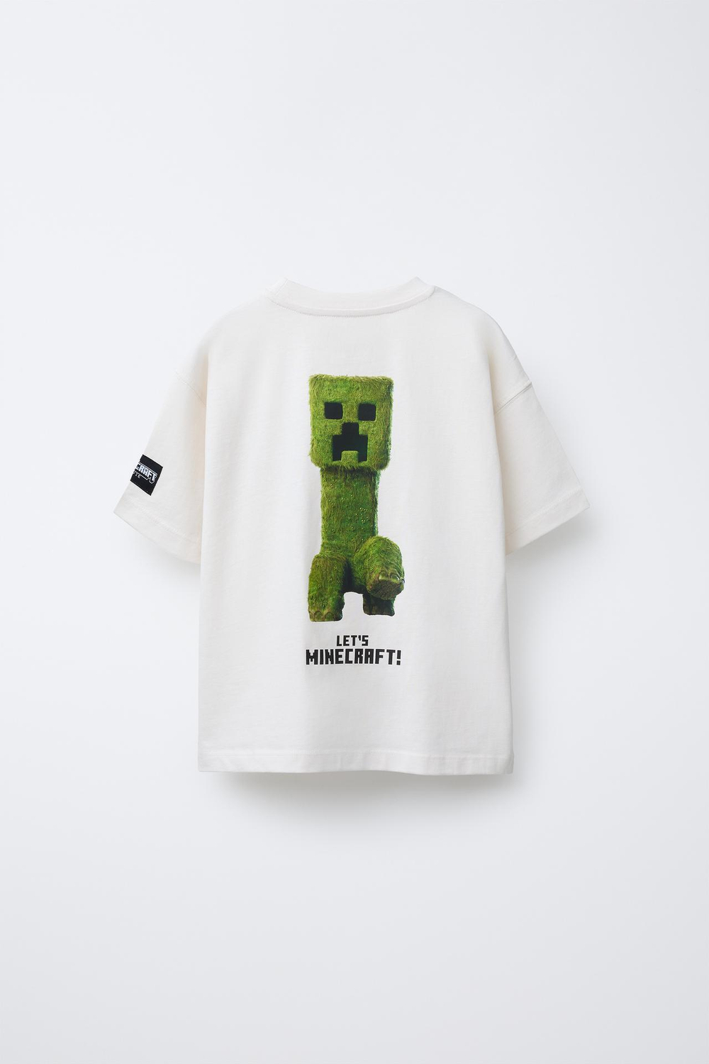 ZARA ФУТБОЛКА С ПРИНТОМ MINECRAFT © MOJANG AB. ™, ЖЕЛТОВАТО-БЕЛЫЙ