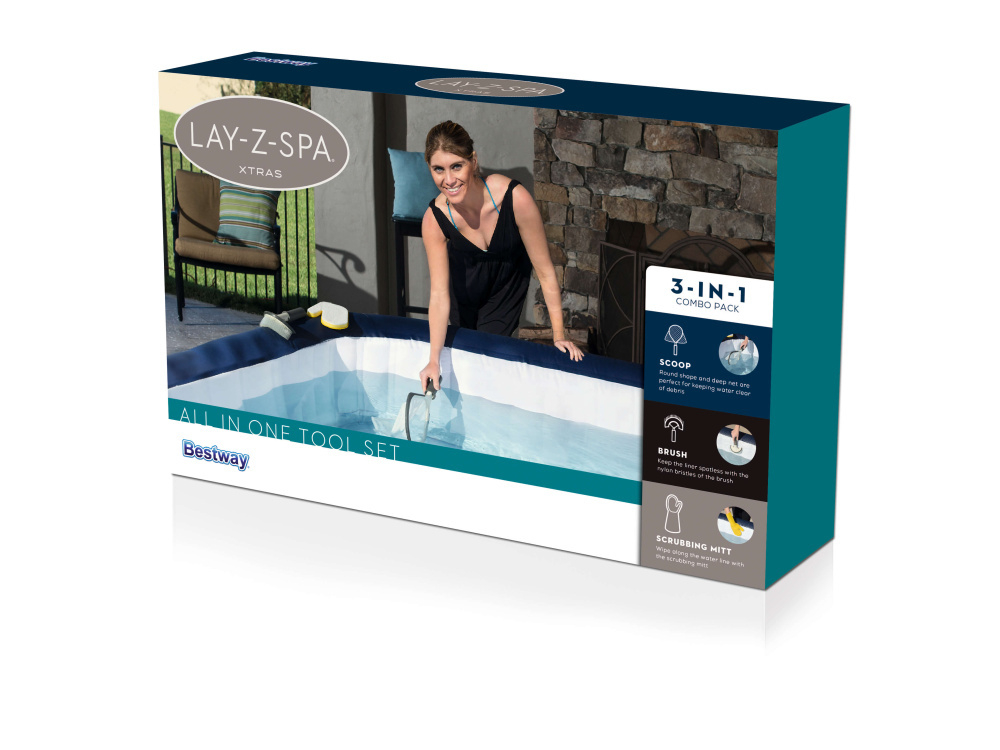 Набор для чистки SPA бассейна, 3 предмета: сачок, рукавица, щётка (Bestway 60310)