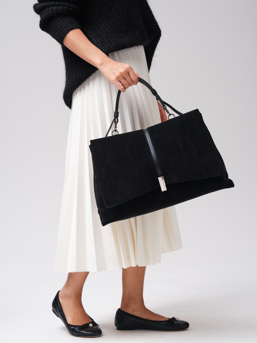 Замшевая сумка сэтчел Colette DBR 31349 черный