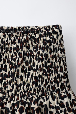 ZARA ЮБКА-ШОРТЫ С АНИМАЛИСТИЧЕСКИМ ПРИНТОМ, ЛЕОПАРДОВЫЙ