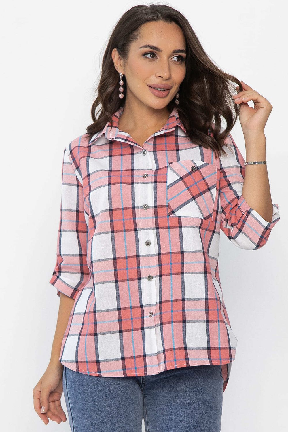 Рубашка Аланта (бело-розовая) Б14036-18М LT Collection