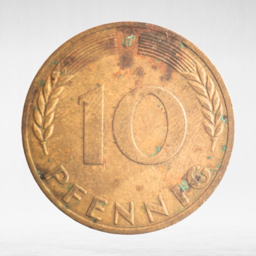 Germany, 10 Pfennigs, 1971, (Stuttgart Mint - "F"), VF