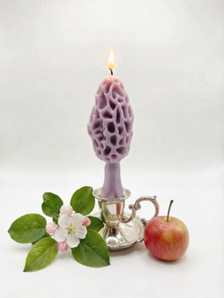 Свеча "Гриб Сморчок" лилового цвета